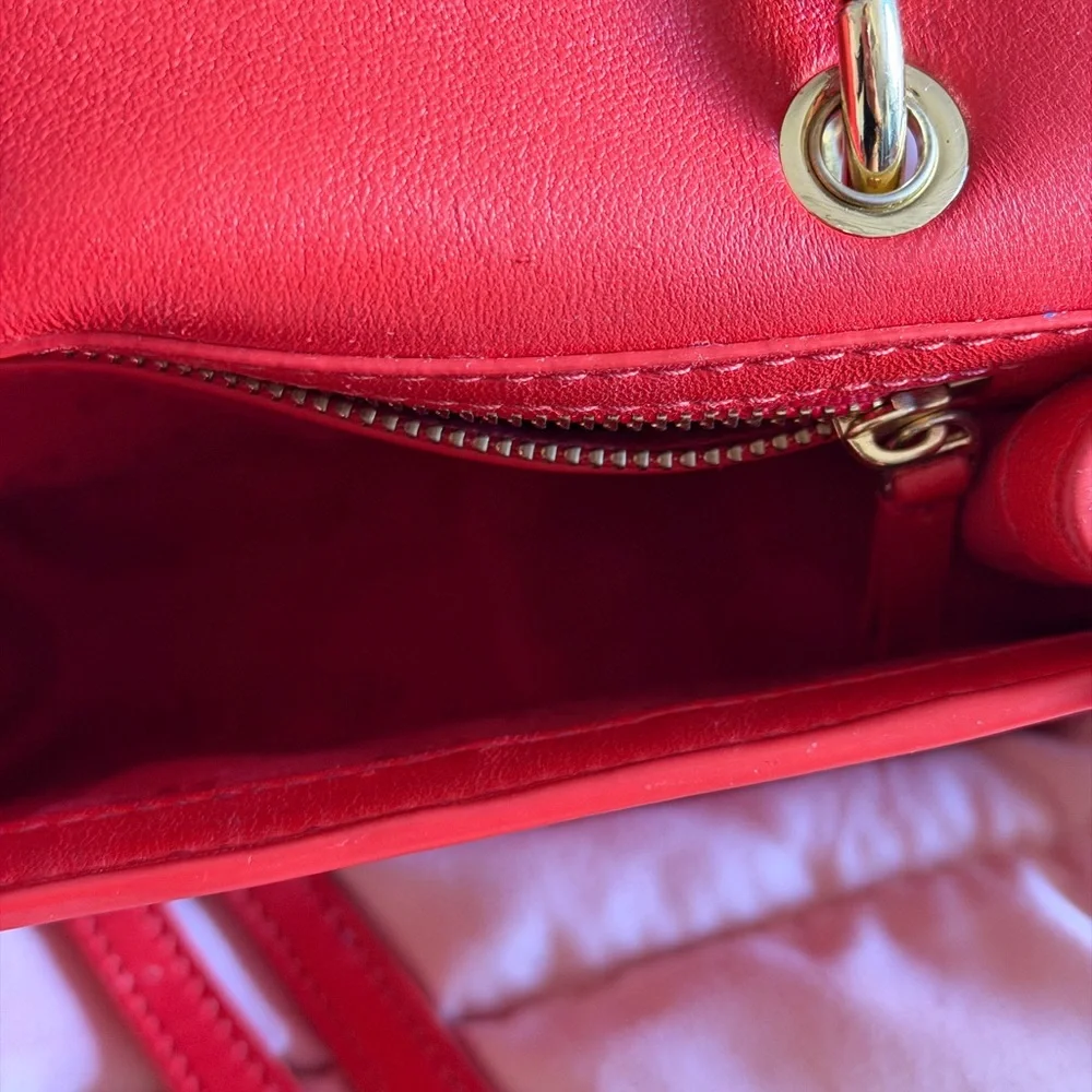 Tory Burch Reddish Orange Quilted Mini Bag - Picture 8 of 8